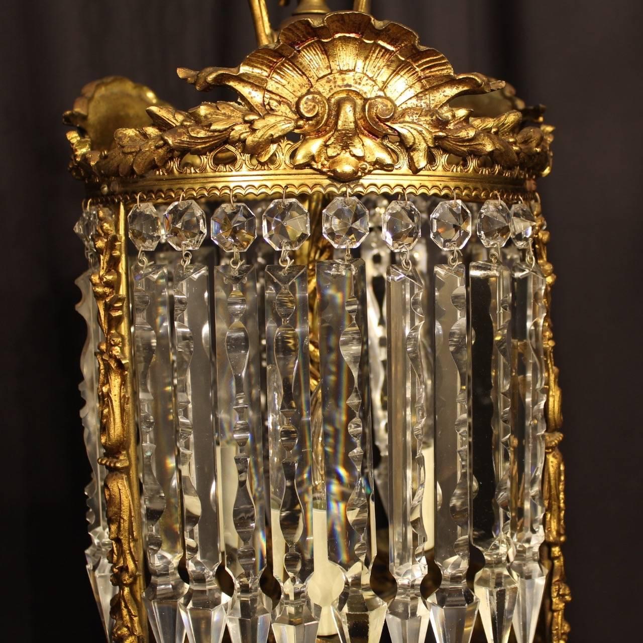 French Gilded Bronze and Crystal Antique Light 2
