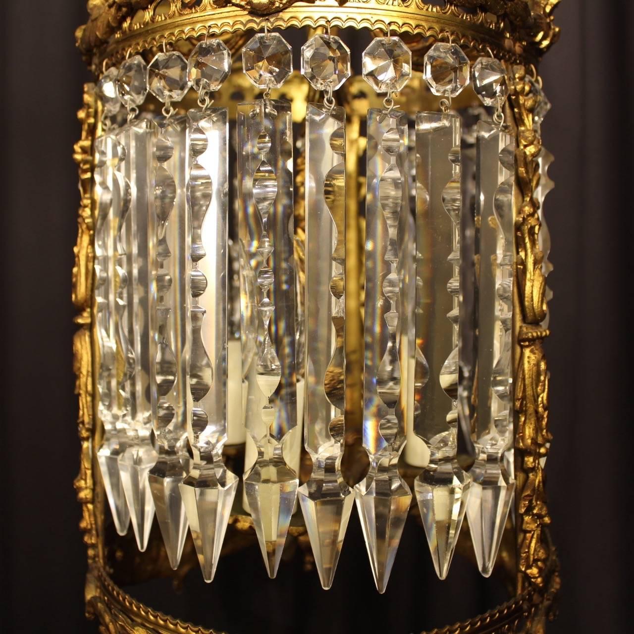 French Gilded Bronze and Crystal Antique Light 4