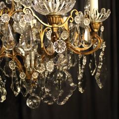 French Gilded Bronze Ten-Light Antique Chandelier