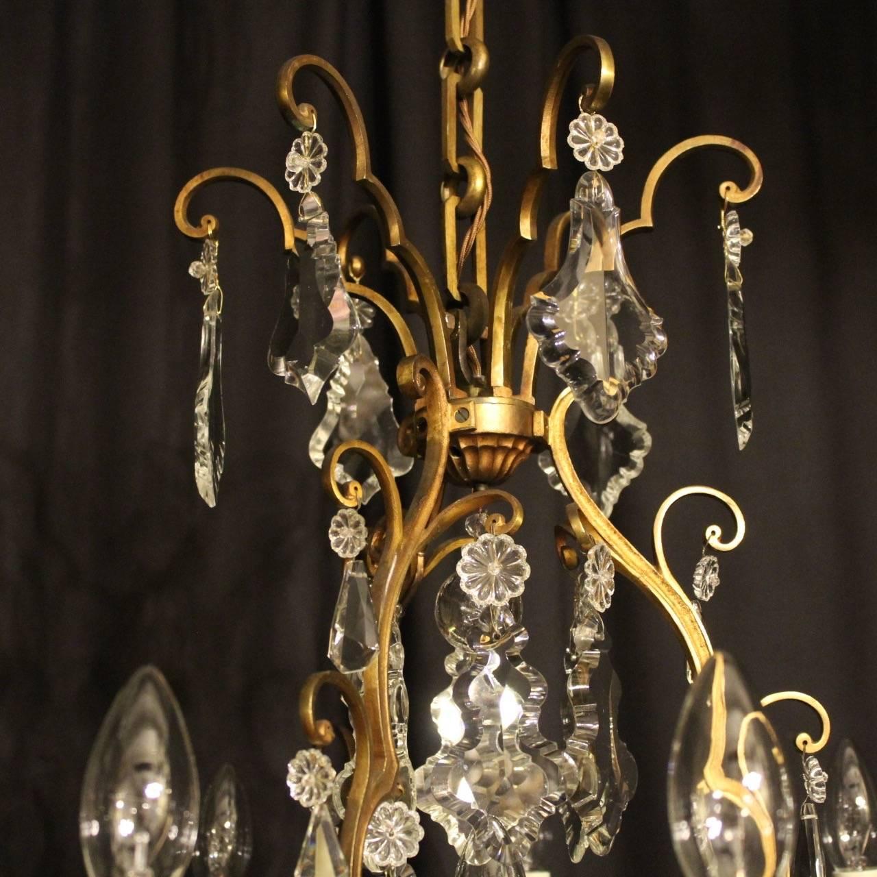 20th Century French Gilded Bronze Ten-Light Antique Chandelier
