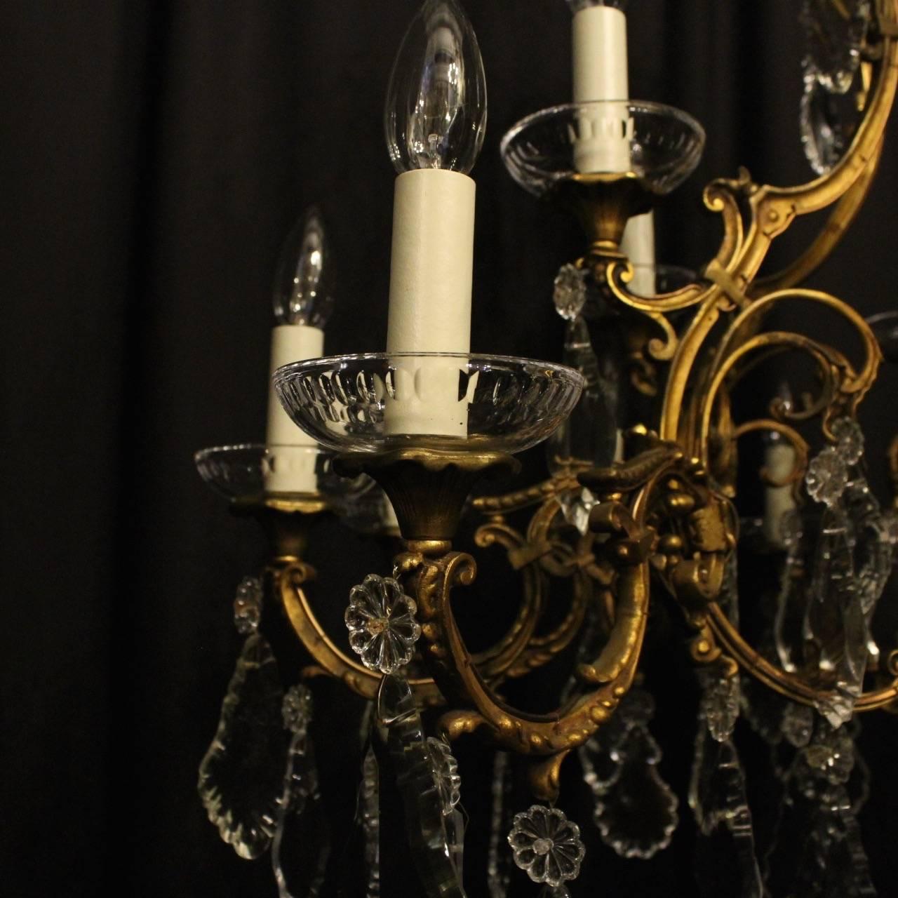 French Gilded Bronze Eighteen-Light Antique Chandelier In Excellent Condition In Chester, GB