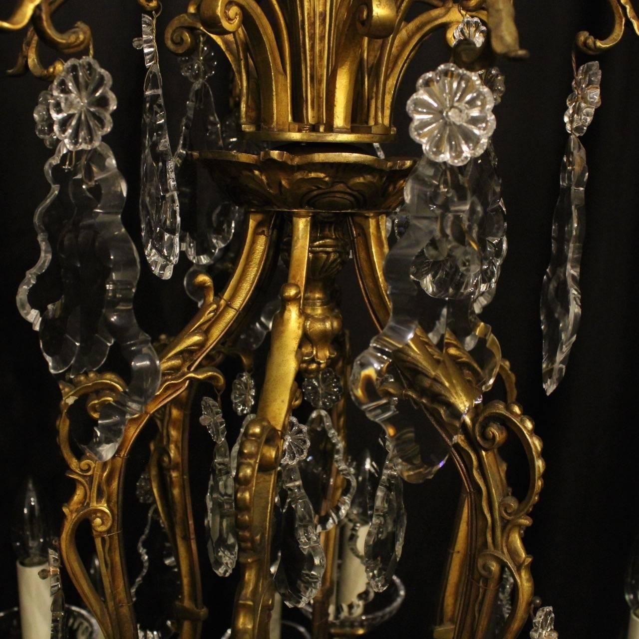 French Gilded Bronze Eighteen-Light Antique Chandelier 3
