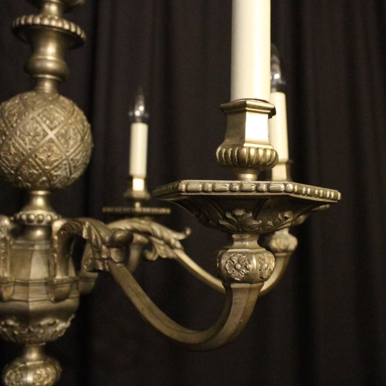 French Silver Six-Light Antique Chandelier In Excellent Condition In Chester, GB