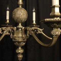 French Silver Six-Light Antique Chandelier