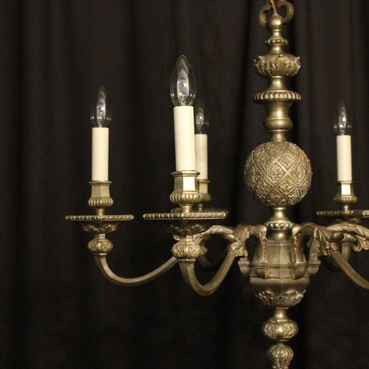 Gothic Revival French Silver Six-Light Antique Chandelier