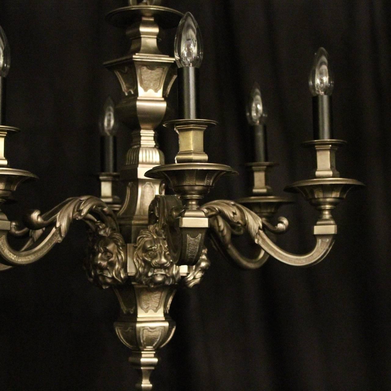 French Silver Bronze Six-Light Antique Chandelier 2