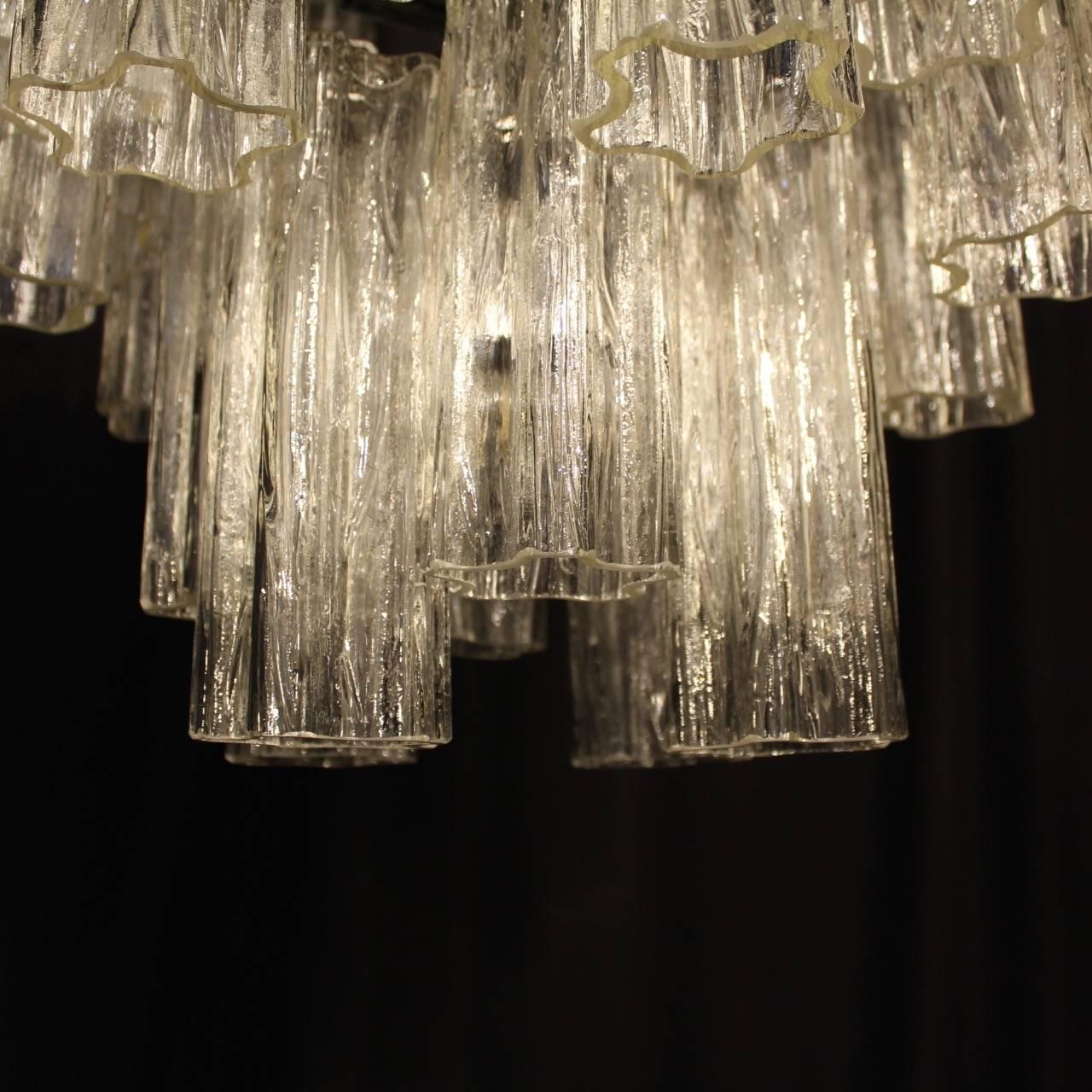 Italian Murano Tronchi Four-Light Chandelier In Excellent Condition In Chester, GB