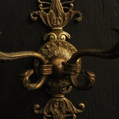 French 19th Century Pair of Empire Bronze Wall Lights