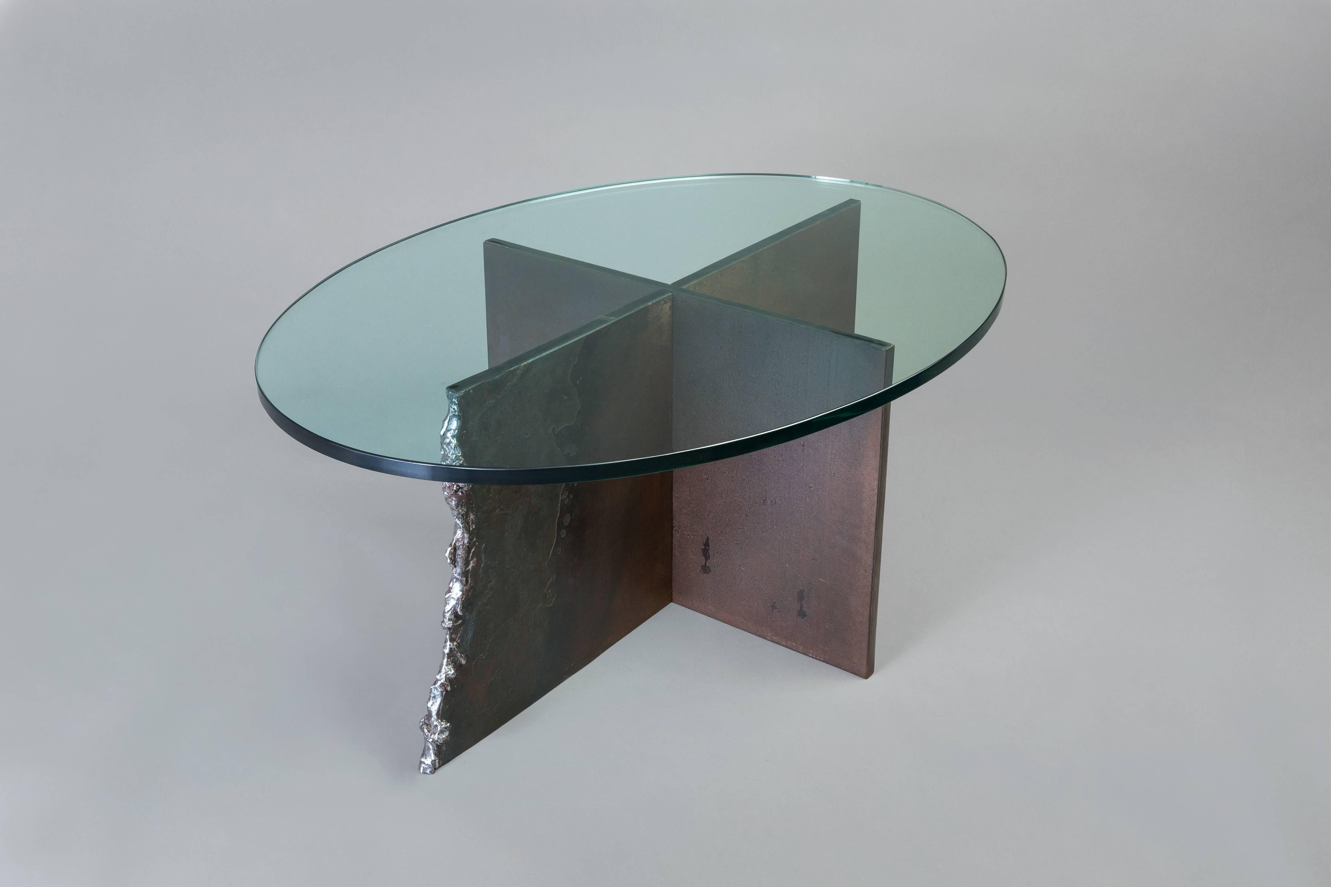 corten steel coffee table