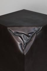 Industrial Dent Black Steel Sculpture/Pedestal, One of a Kind by James DeMartis