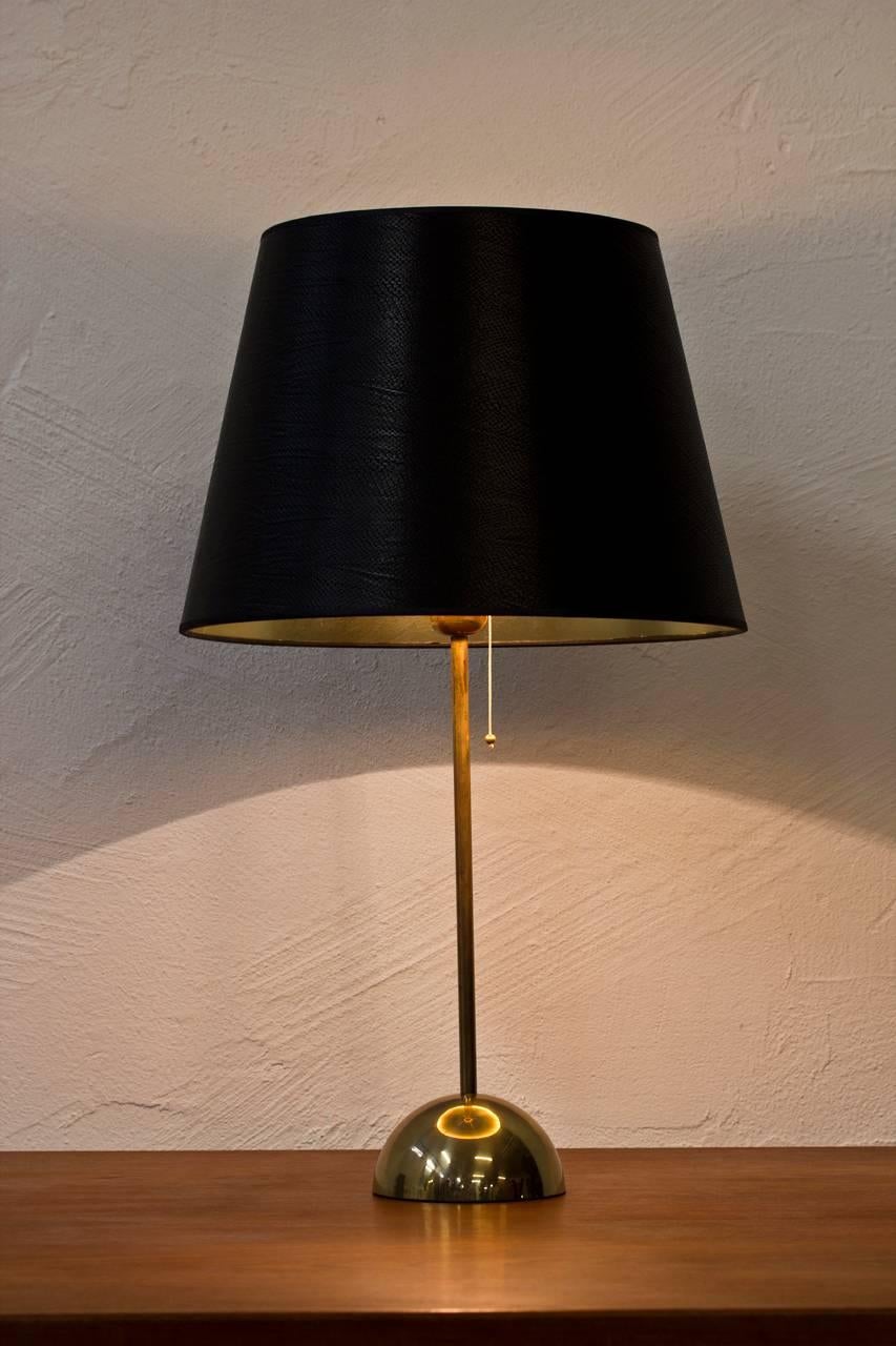 Polished 1960s Scandinavian Brass Table Lamp by Bergboms