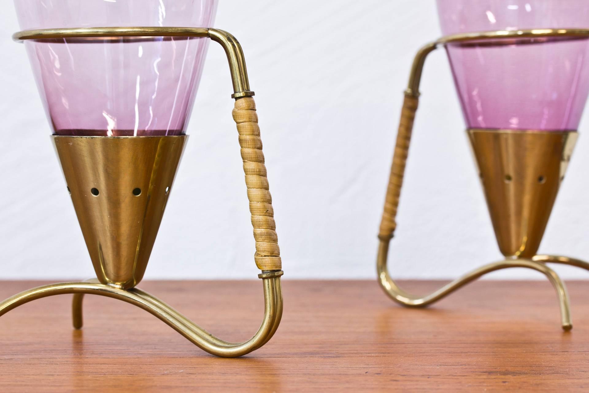 Swedish Pair of 1950s Candlesticks by Gunnar Ander