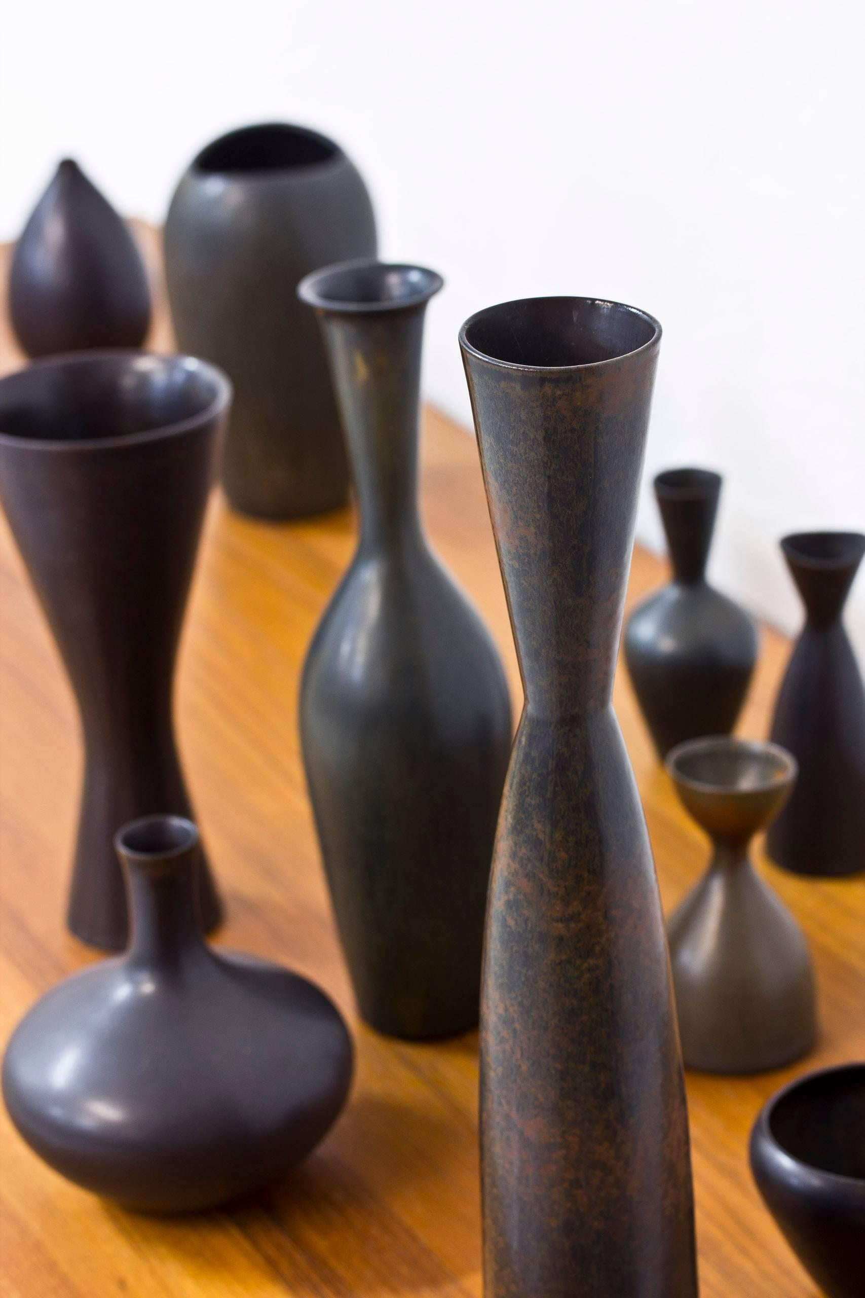 Mid-20th Century Collection of Ten Vases by Stalhane & Nylund