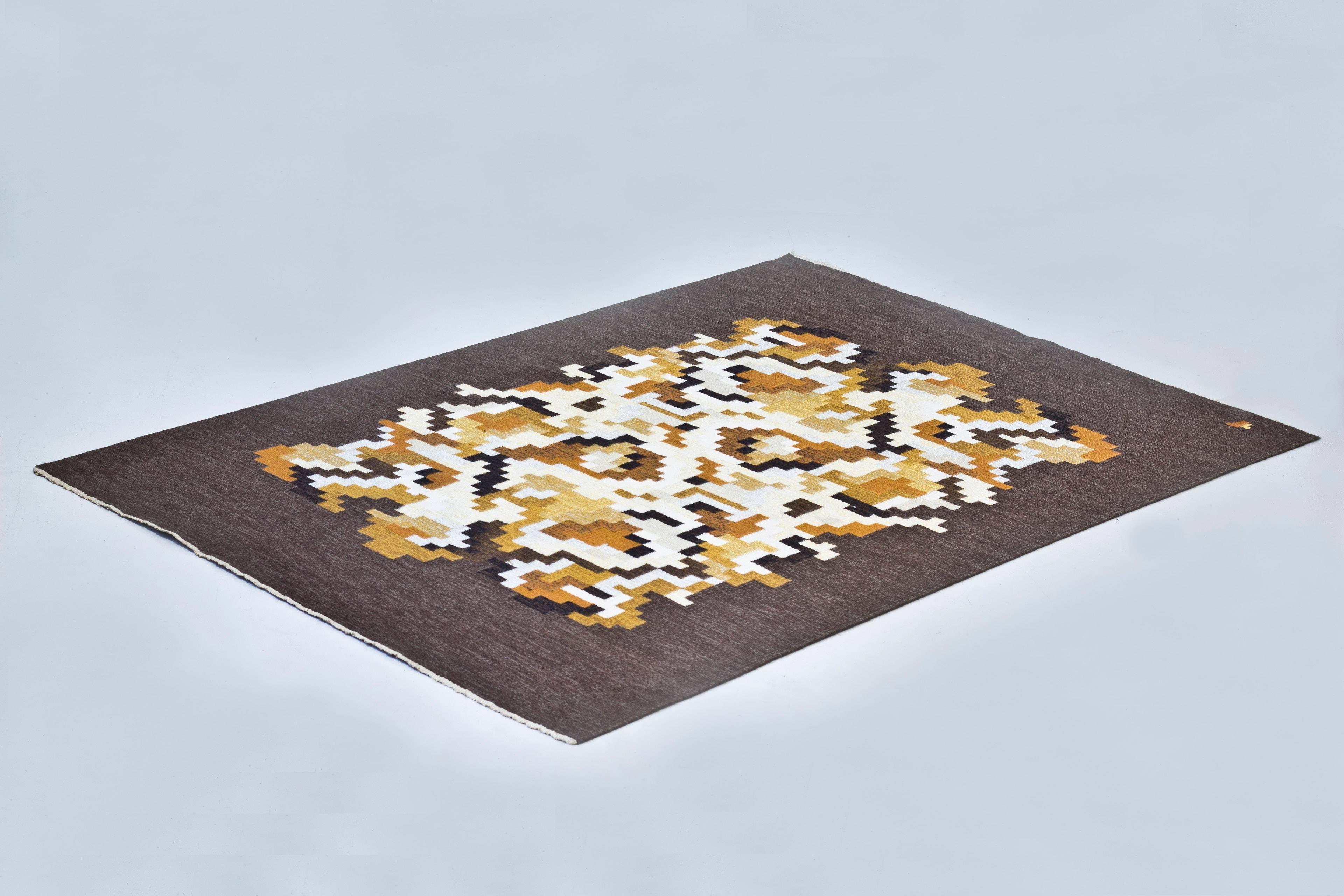 Swedish Korall Flat-Weave Rug by Erik Lundberg