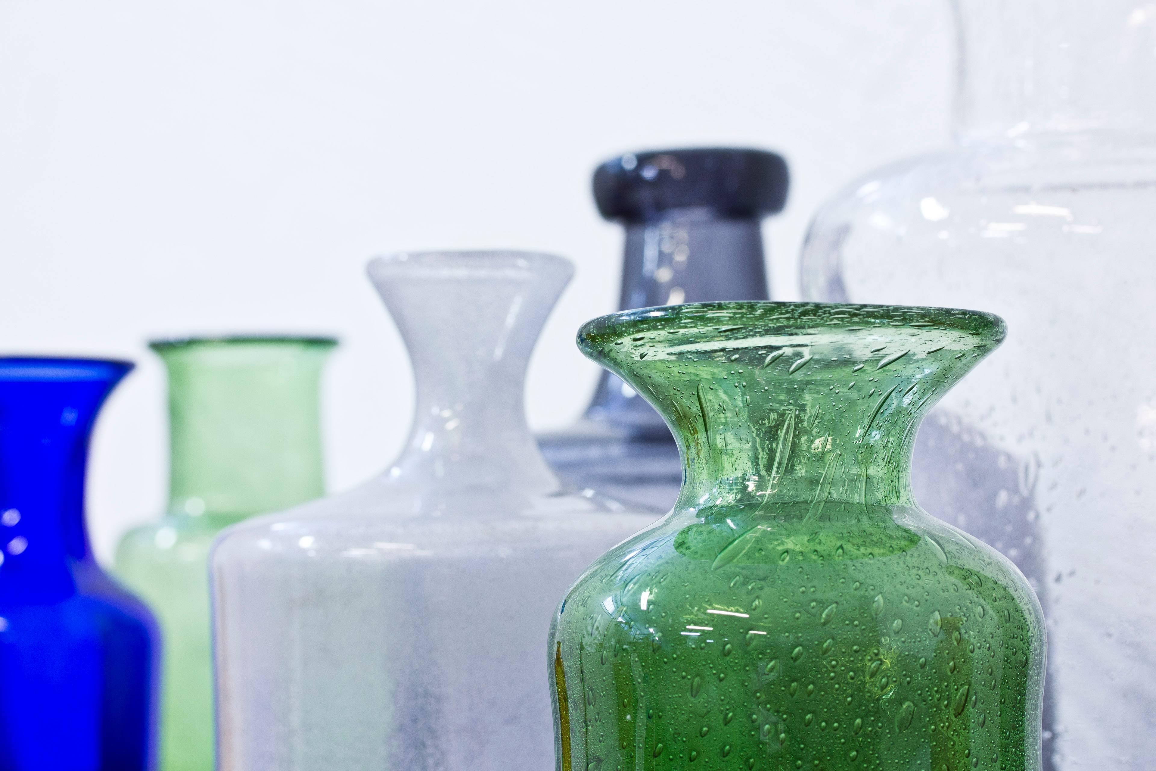 Glass Collection of Ten Vases by Erik Hoglund