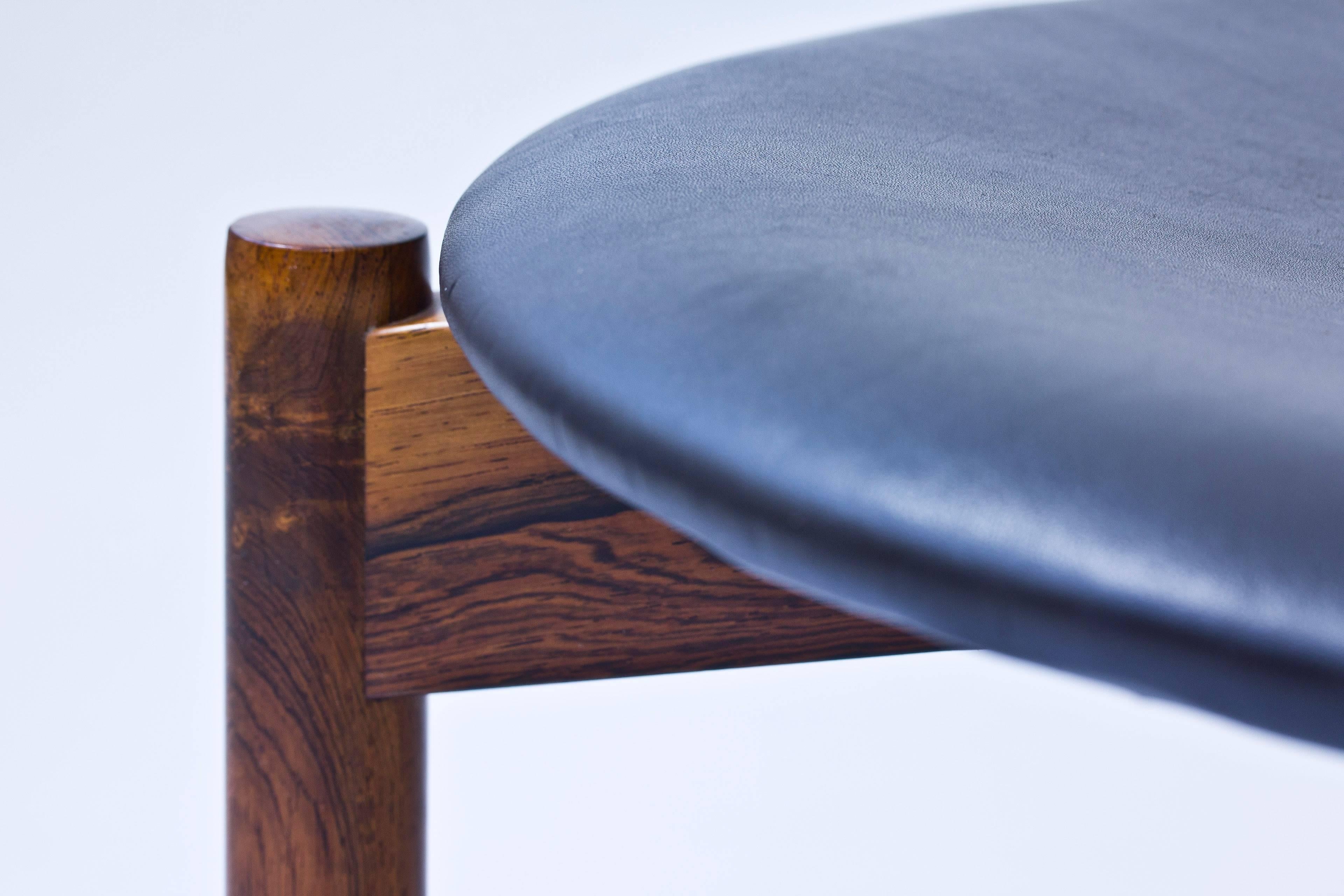 Leather Rare 1960s Stools by Uno and Osten Kristiansson