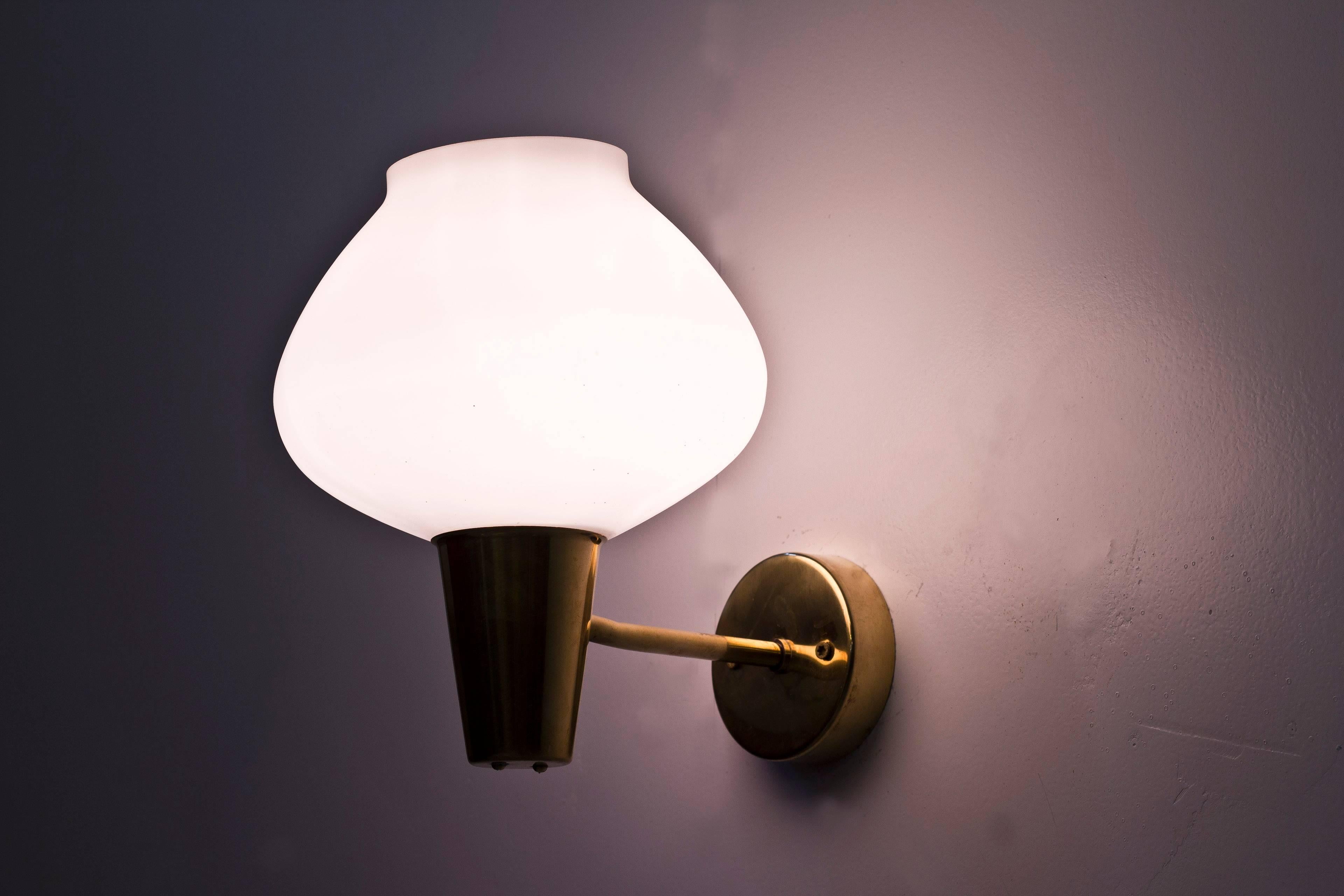 Brass Swedish 1950s Wall Lamps by ASEA