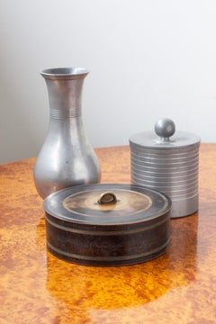 1930s Geometrical Art Deco bronze box made in Denmark by unknown designer
