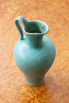 Turqoise Stoneware vase designed by Gunnar Nylund for Rörstrand, Sweden 1950s
