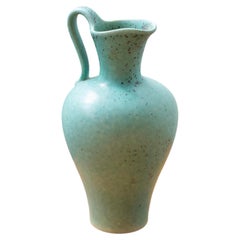 Turqoise Stoneware vase designed by Gunnar Nylund for Rörstrand, Sweden 1950s