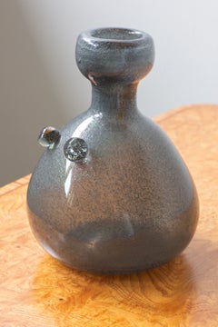 Hand blown Carborundum glass vase by Erik Höglund, Kosta 1950s