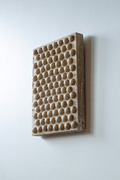 Geometric ready made sculpture, plaster wall plaque 1900s