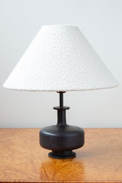 Scandinavian modern brutalist cast iron table lamp , Sweden, 1950s