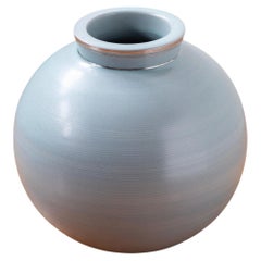 Vase « Aria » bleu et argenté, signé Wilhelm Kåge, Gustavsberg, années 1930