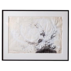 Mixed media painting "Kataklysmerna" abstract expressionism by Olle Bonnier 1960