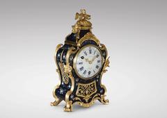 Small Louis XV Ormolu and Vernis Martin Quarter-Striking "Wedding" Clock