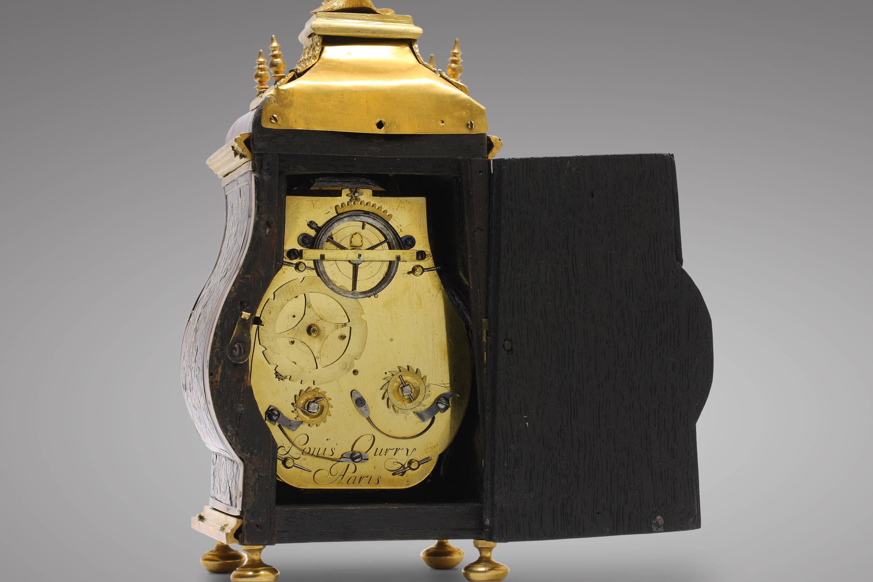 Louis XIV Late 17th Century Boulle Travelling Clock, Ourry à Paris