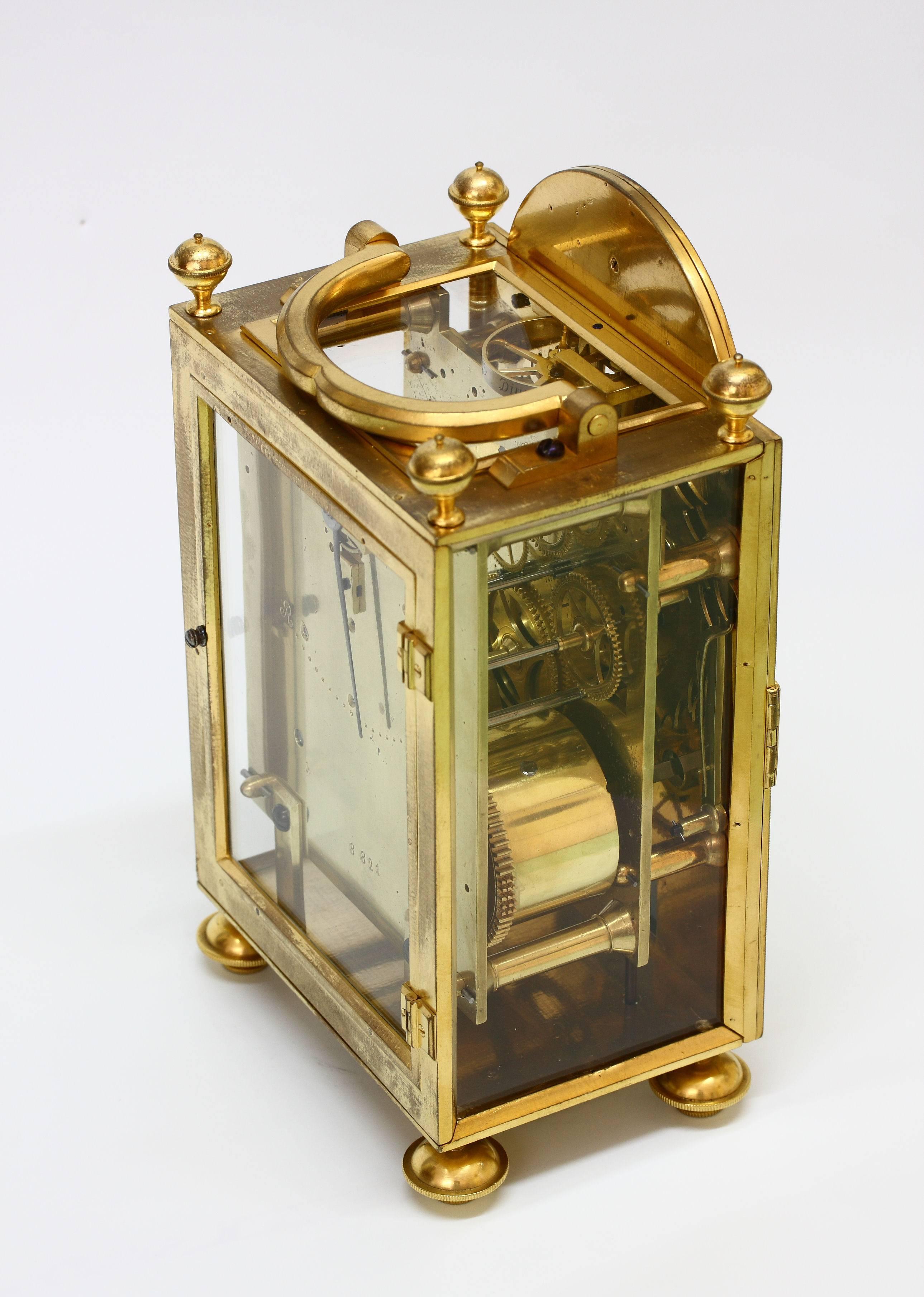 Ormolu Small 18th Century French Portable Clock with Calendar