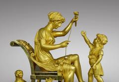 French Empire Mantel Clock "The Cup-and-Ball Lesson"