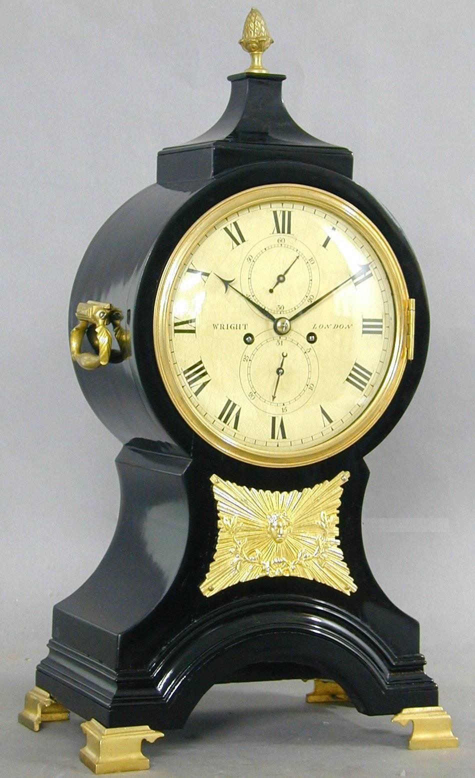 George III Balloon Bracket Clock, London, Late 18th Century For Sale