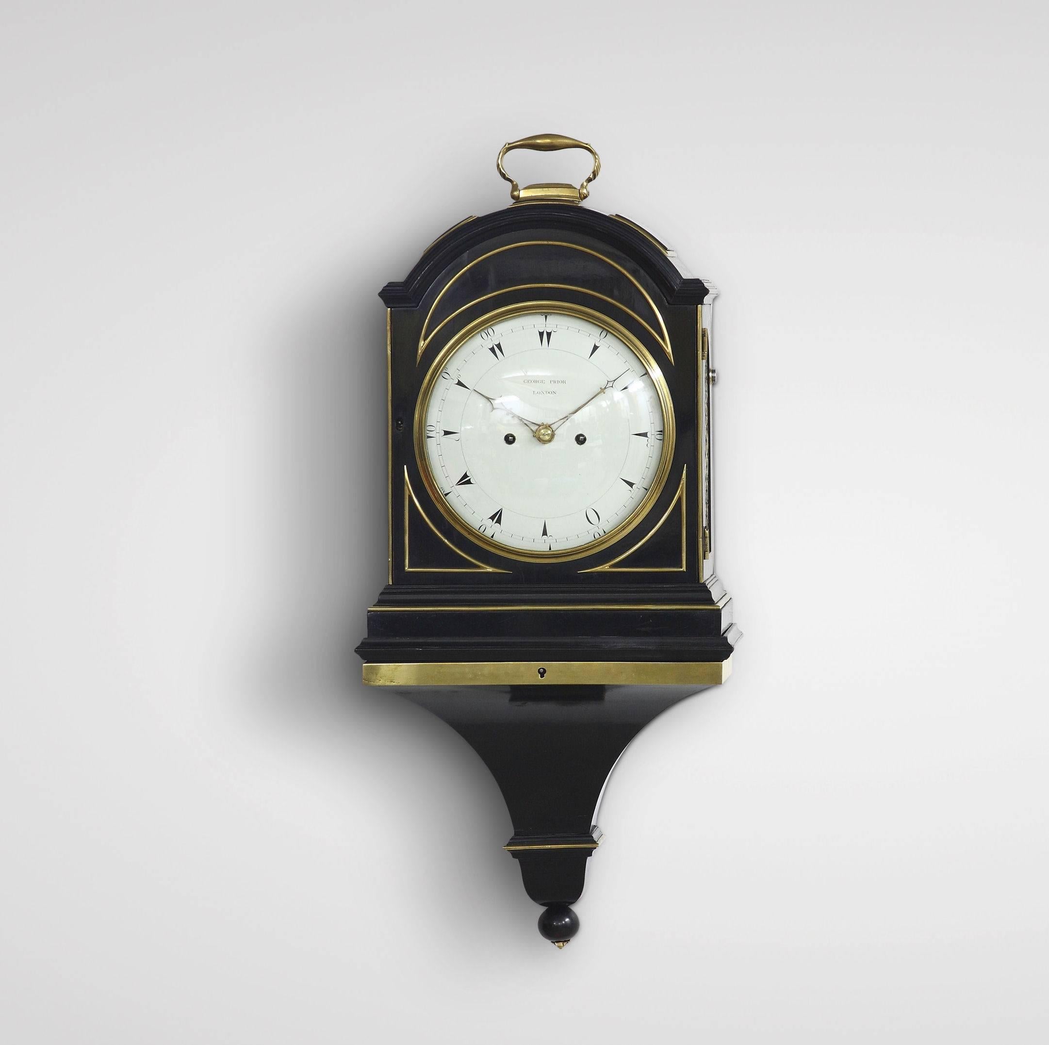 George III Georgian Bracket Clock on Its Bracket by George Prior, London For Sale