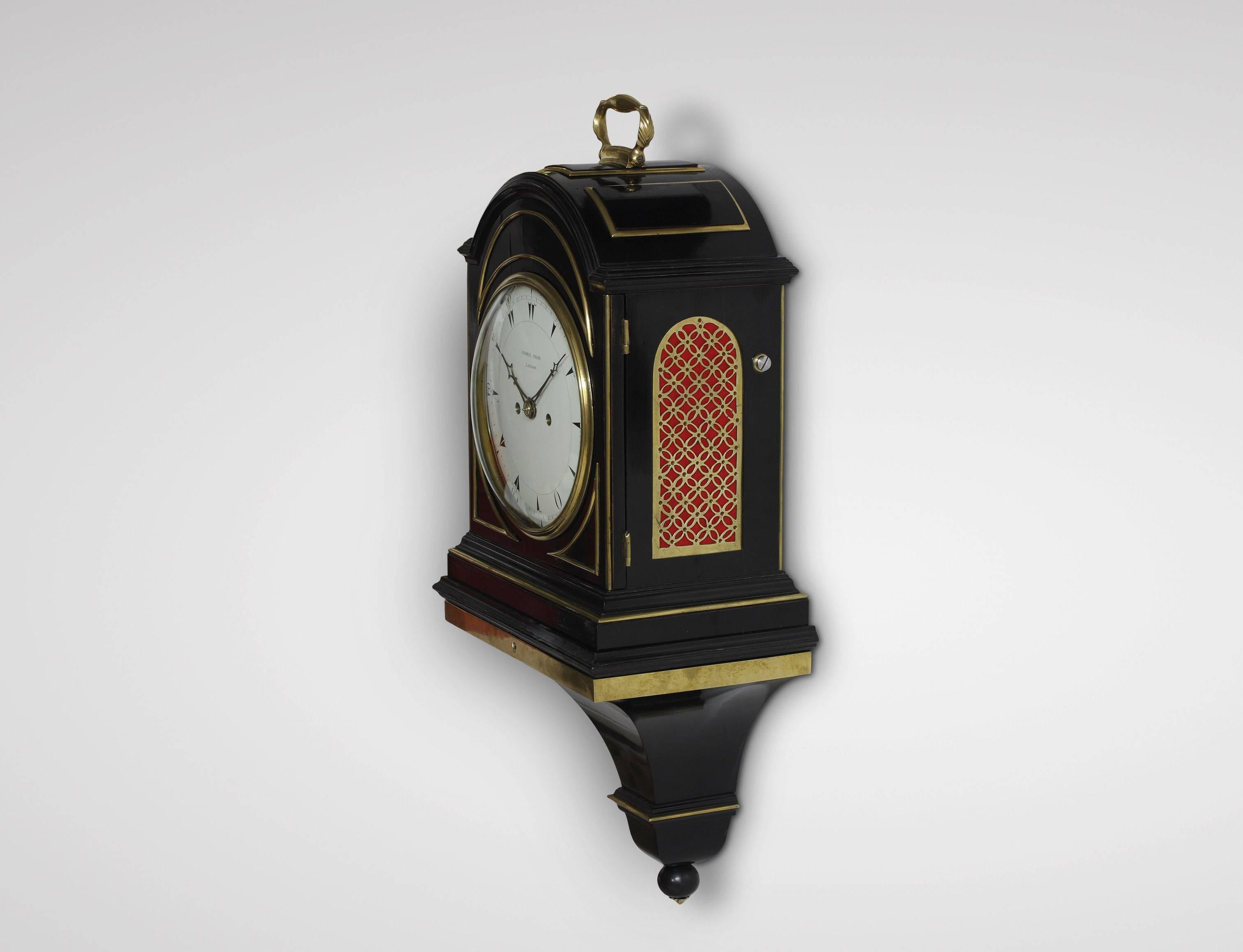 English Georgian Bracket Clock on Its Bracket by George Prior, London For Sale