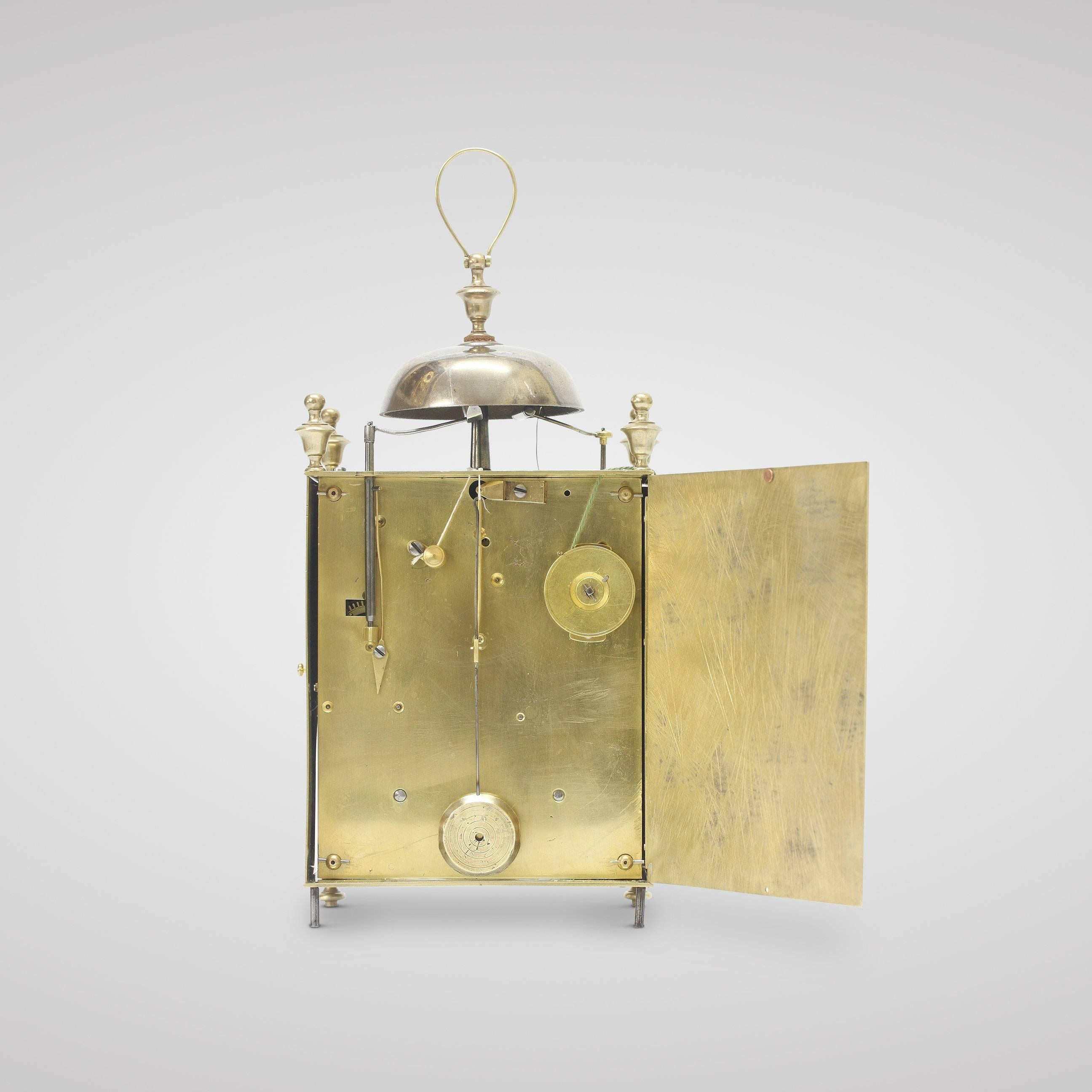 Directoire-Period French Capucine Travelling Clock with Calendar and Alarm 3