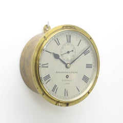 Rare English 1870s Recessed 8-Day Bulkhead Clock