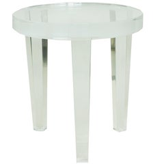Small Lucite Three-Leg Round Side Table