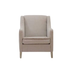 Upholstered Club Chair with Nailheads, Customizable