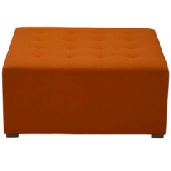 Large Square Button Tufted Ottoman, Custom