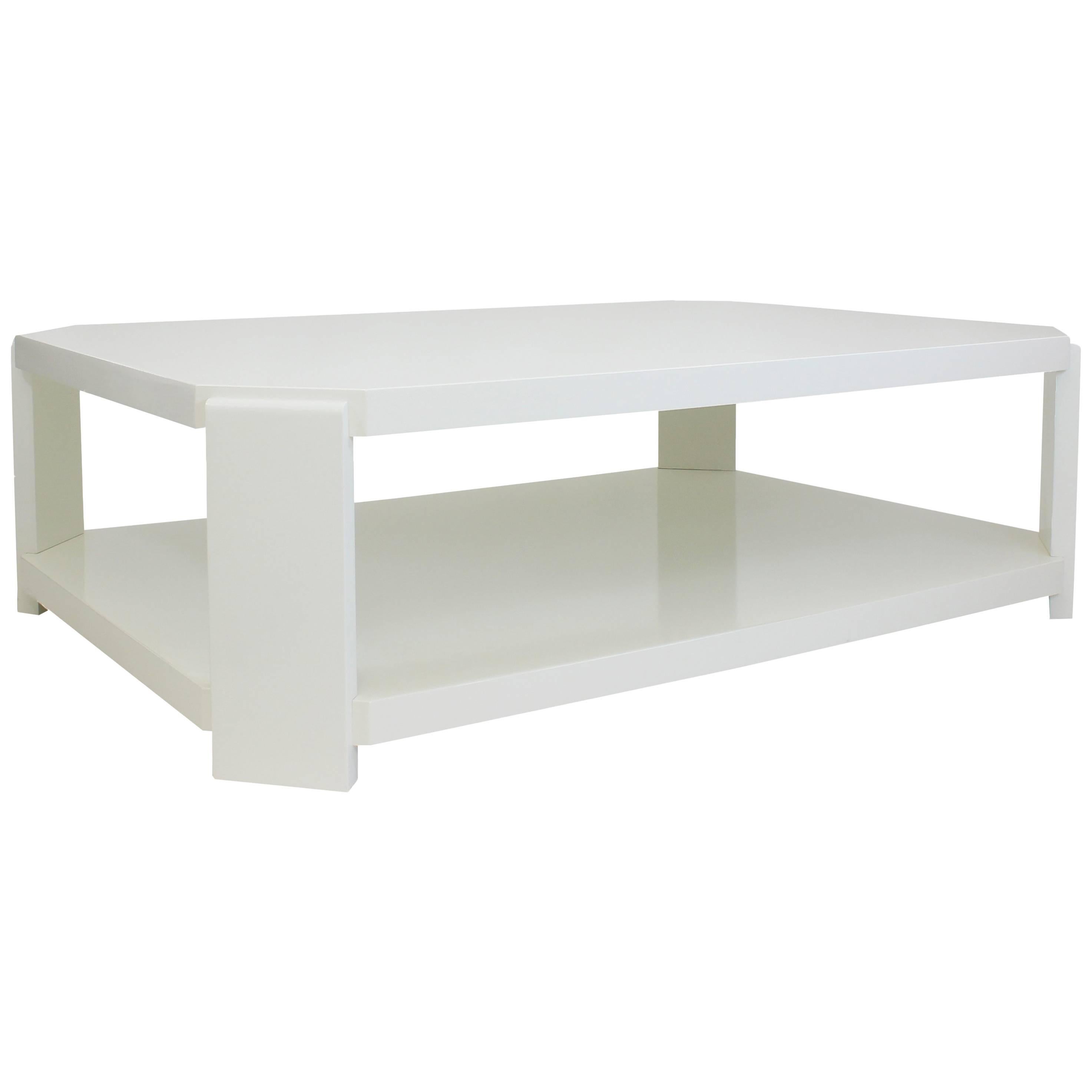 Modern Octagonal Lacquered Coffee Table For Sale