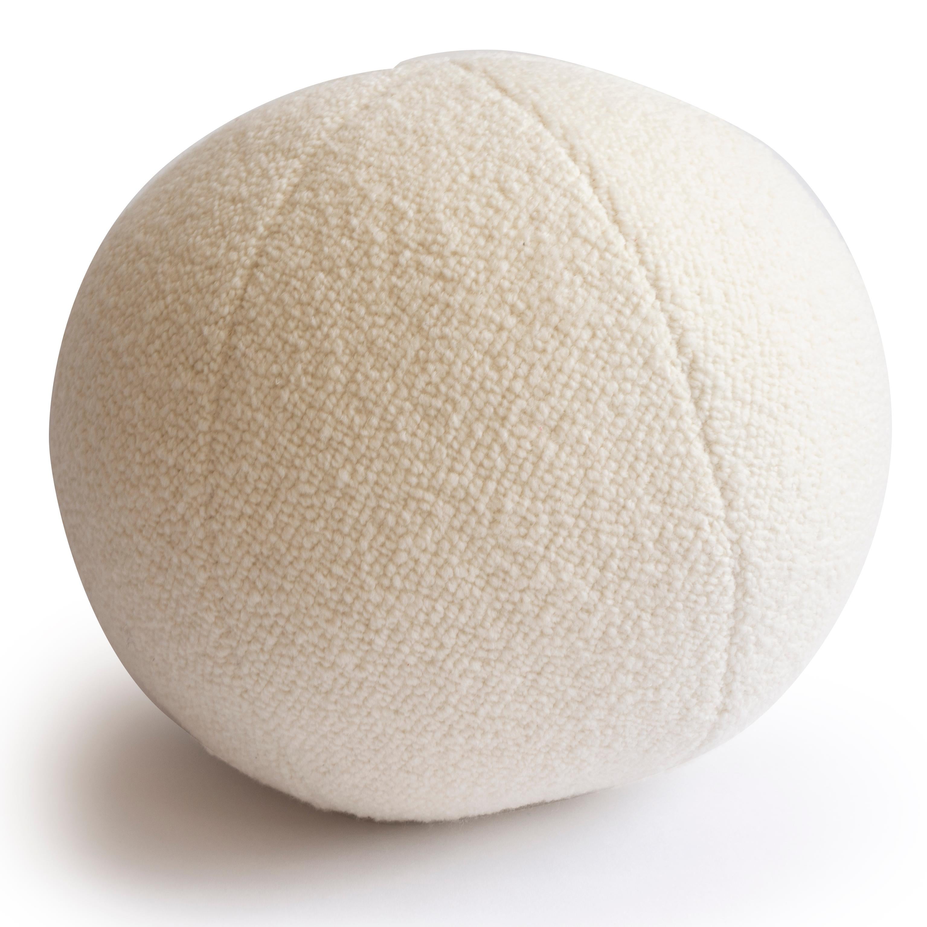 Modern Round Ball Throw Pillow in Wool