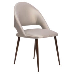 Esszimmerstuhl im Art-Déco-Stil mit runden Beinen und Vinylpolsterung „Customizable“