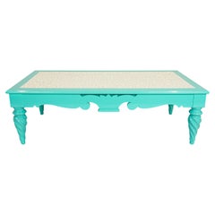 Vintage Turquoise Mother-of-Pearl Coffee Table