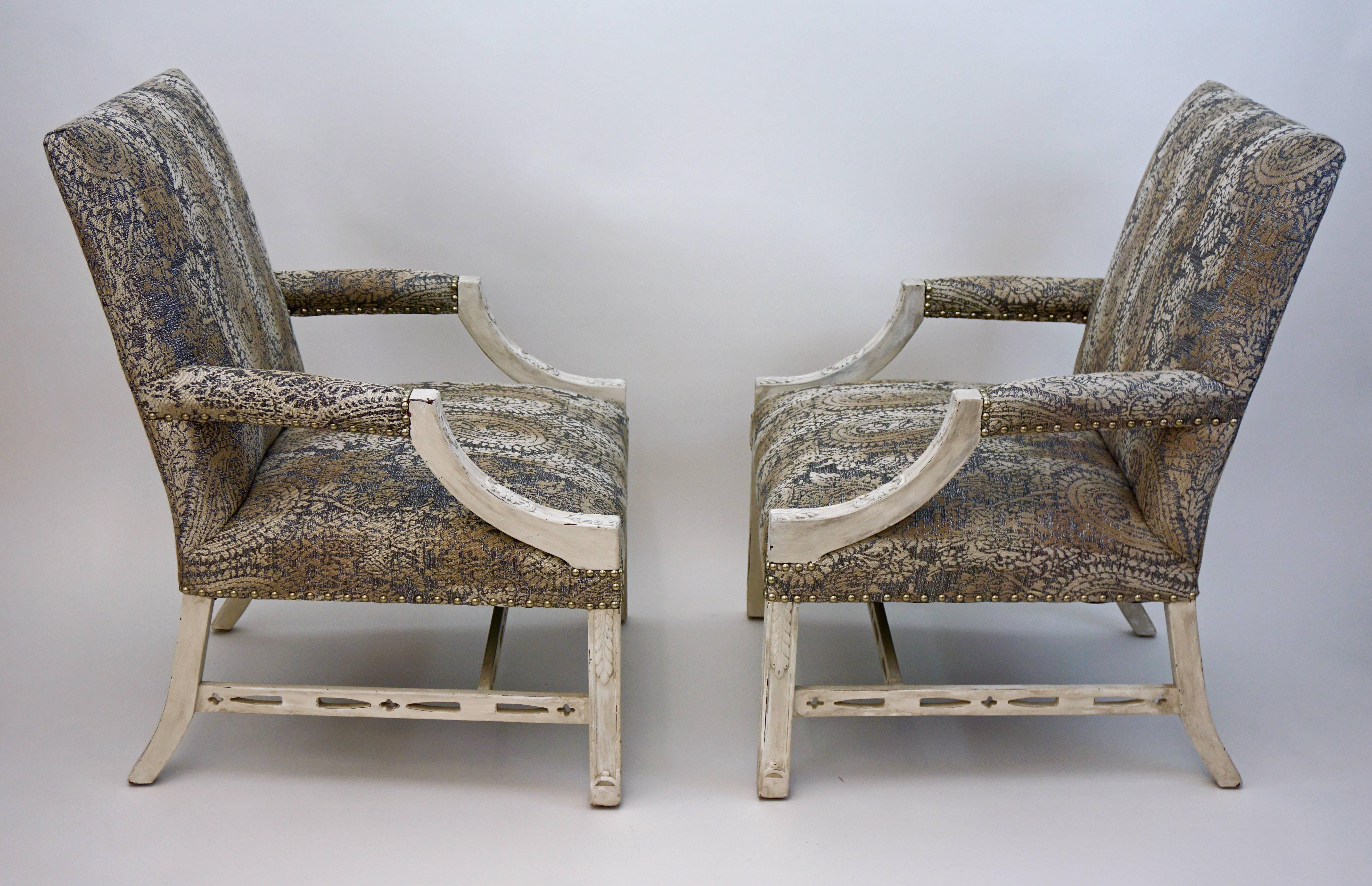 Vintage Carlyle Hotel Library Federal  Armchairs (Pair) 1