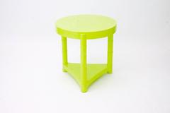 Retro Chic Round Side Table newly Lacquered in high gloss apple green