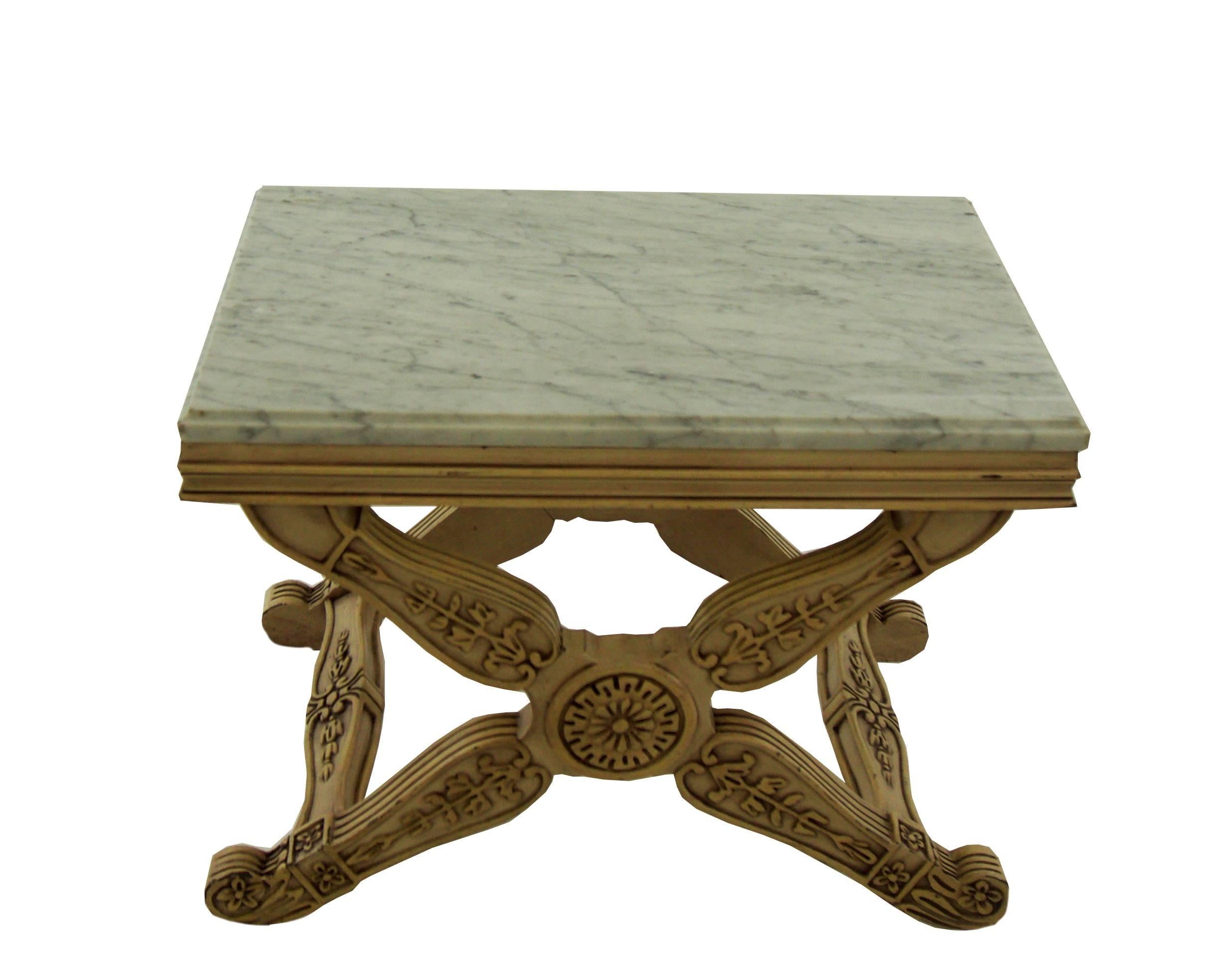 20th Century Vintage Rococo Marble Side Table