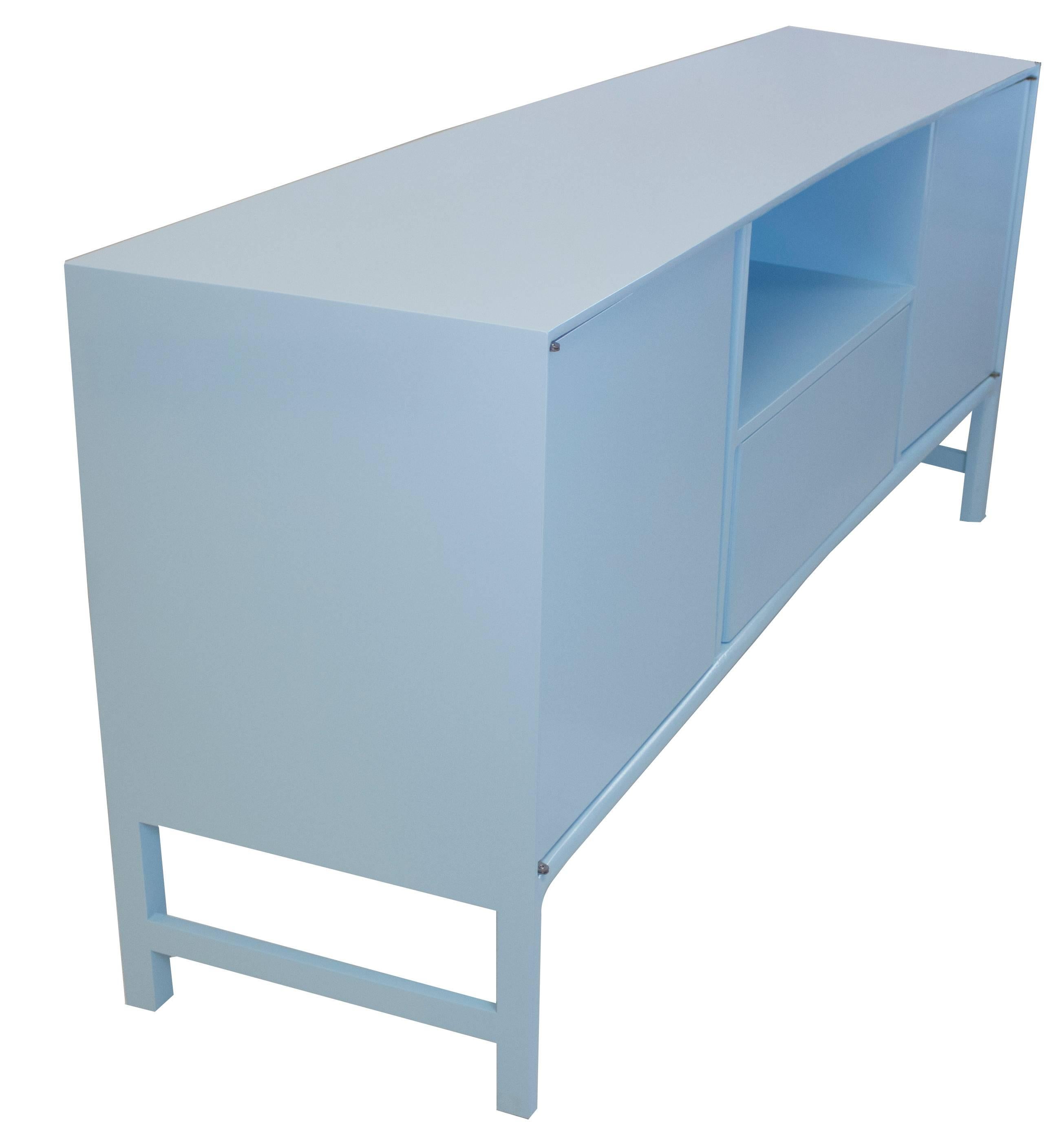 Großes blau lackiertes modernes Sideboard, anpassbar, modern (Lackiert) im Angebot