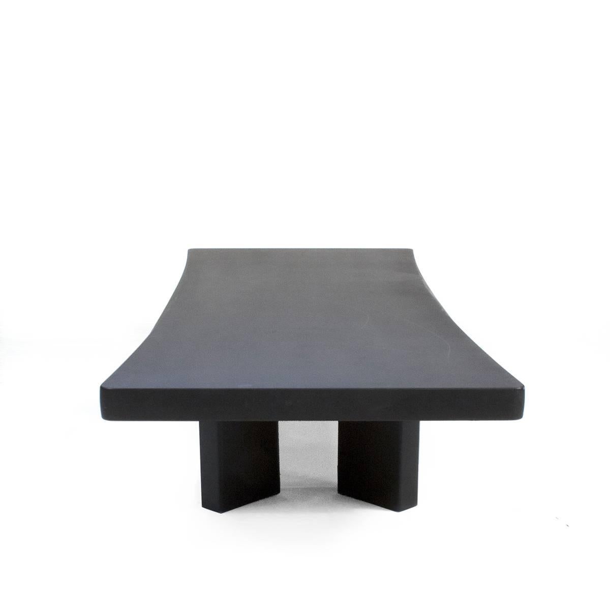 Italian Cassina Plana Low Wood Coffee Table by Charlotte Perriand, Modern, Black, Italy For Sale